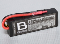 B-Grade 5200mAh 2S 30C Hard-Case Lipoly Battery